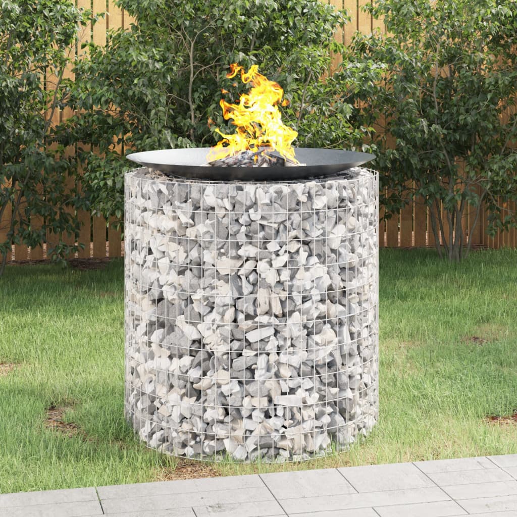 Gabion Fire Pit Ø 100 Cm Galvanised Iron