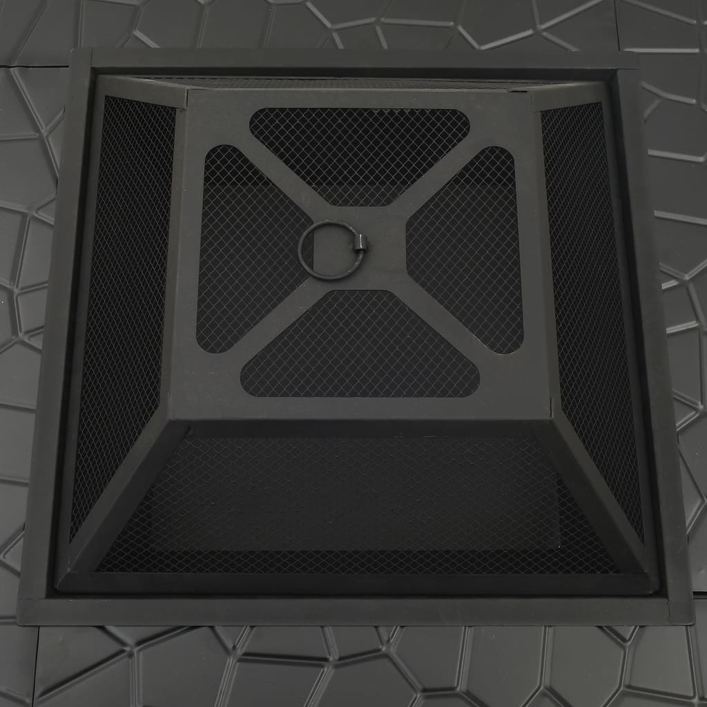 Fire Pit With Poker 79X79X46.5 Cm Xxl Steel