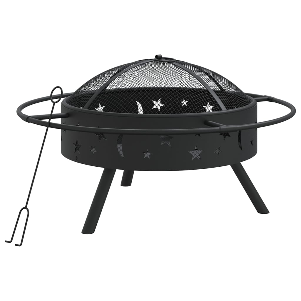 Fire Pit With Poker 70 Cm Xxl Steel