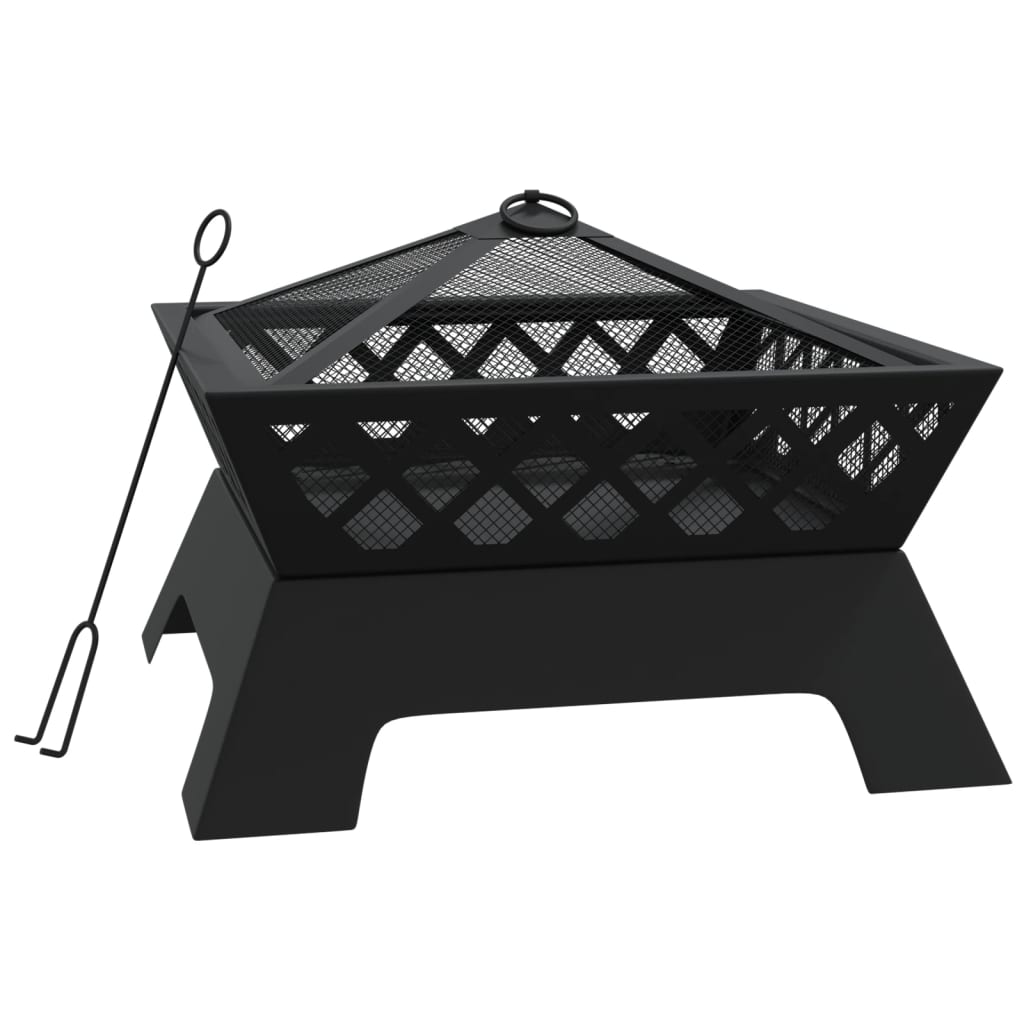 Fire Pit With Poker 50 Cm Xxl Steel