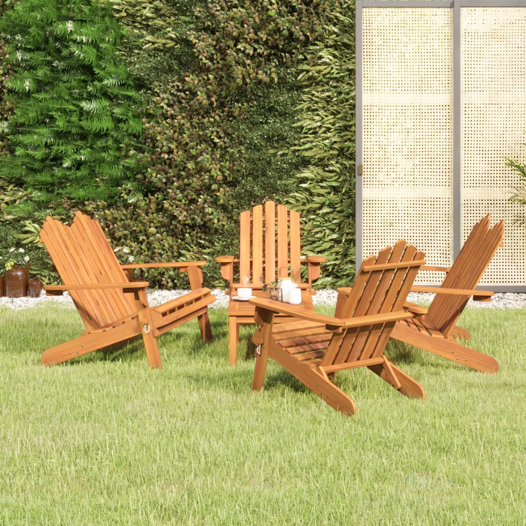 3 Piece Adirondack Garden Lounge Set Solid Wood Acacia