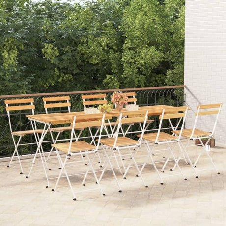 Folding Garden Chairs 6 Pcs Steel And Solid Wood Acacia