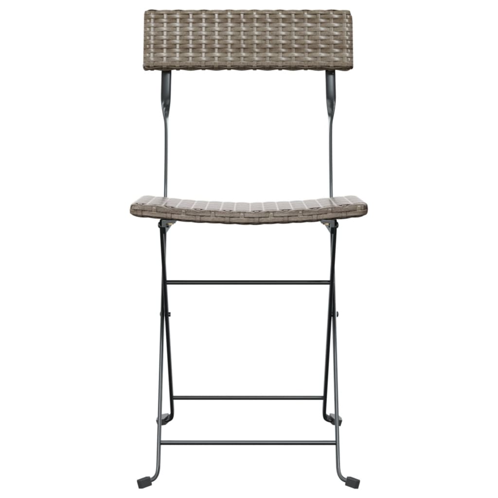 Folding Bistro Chairs 8 Pcs Poly Rattan And Steel