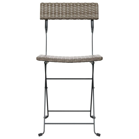Folding Bistro Chairs 8 Pcs Poly Rattan And Steel