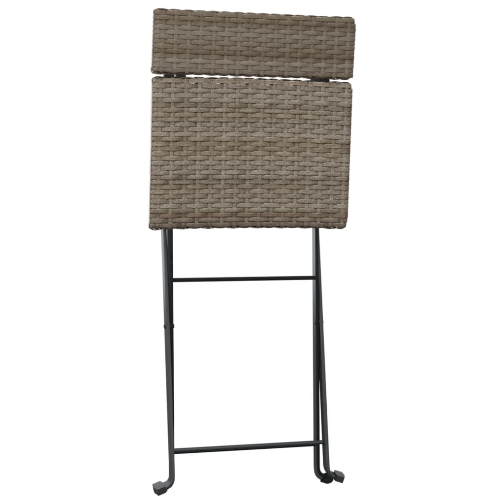 Folding Bistro Chairs 8 Pcs Poly Rattan And Steel
