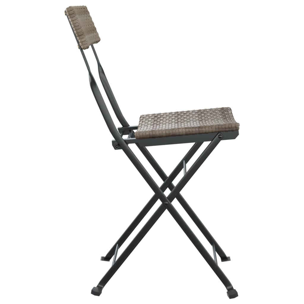 Folding Bistro Chairs 8 Pcs Poly Rattan And Steel