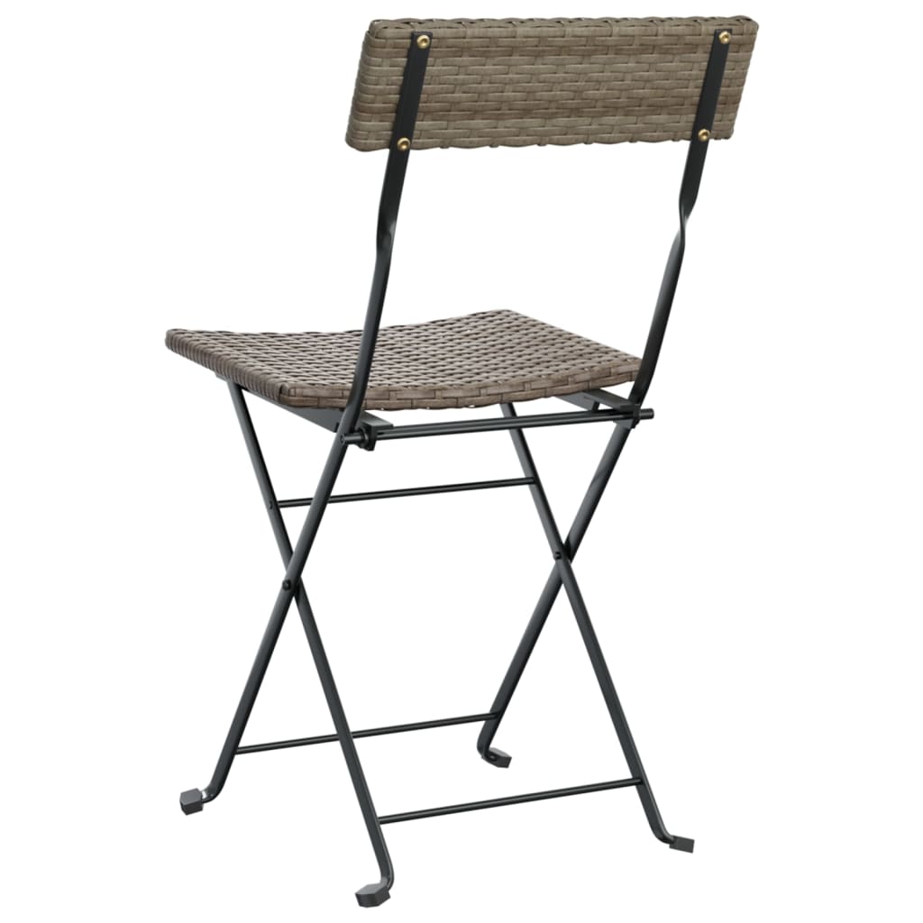 Folding Bistro Chairs 8 Pcs Poly Rattan And Steel