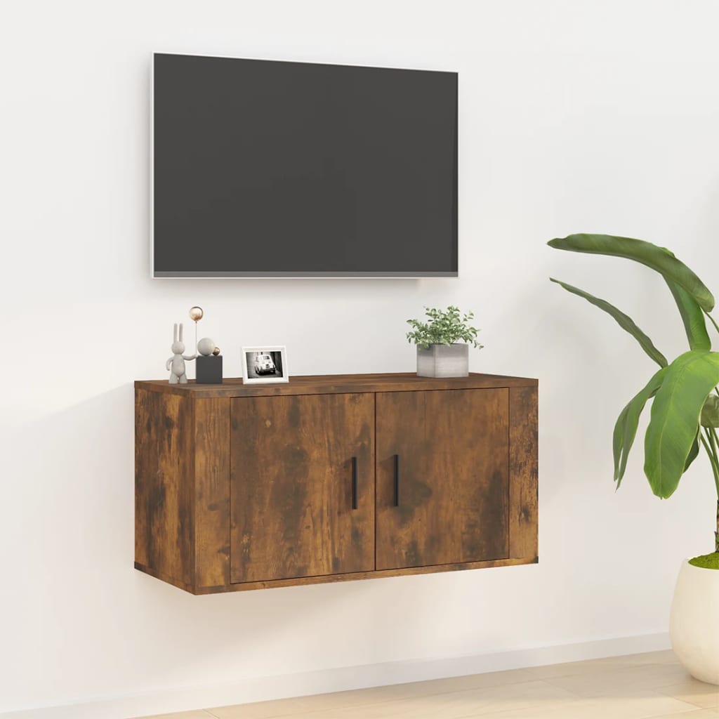 Wall Mounted Tv Cabinet 40X34,5X Smoked Oak