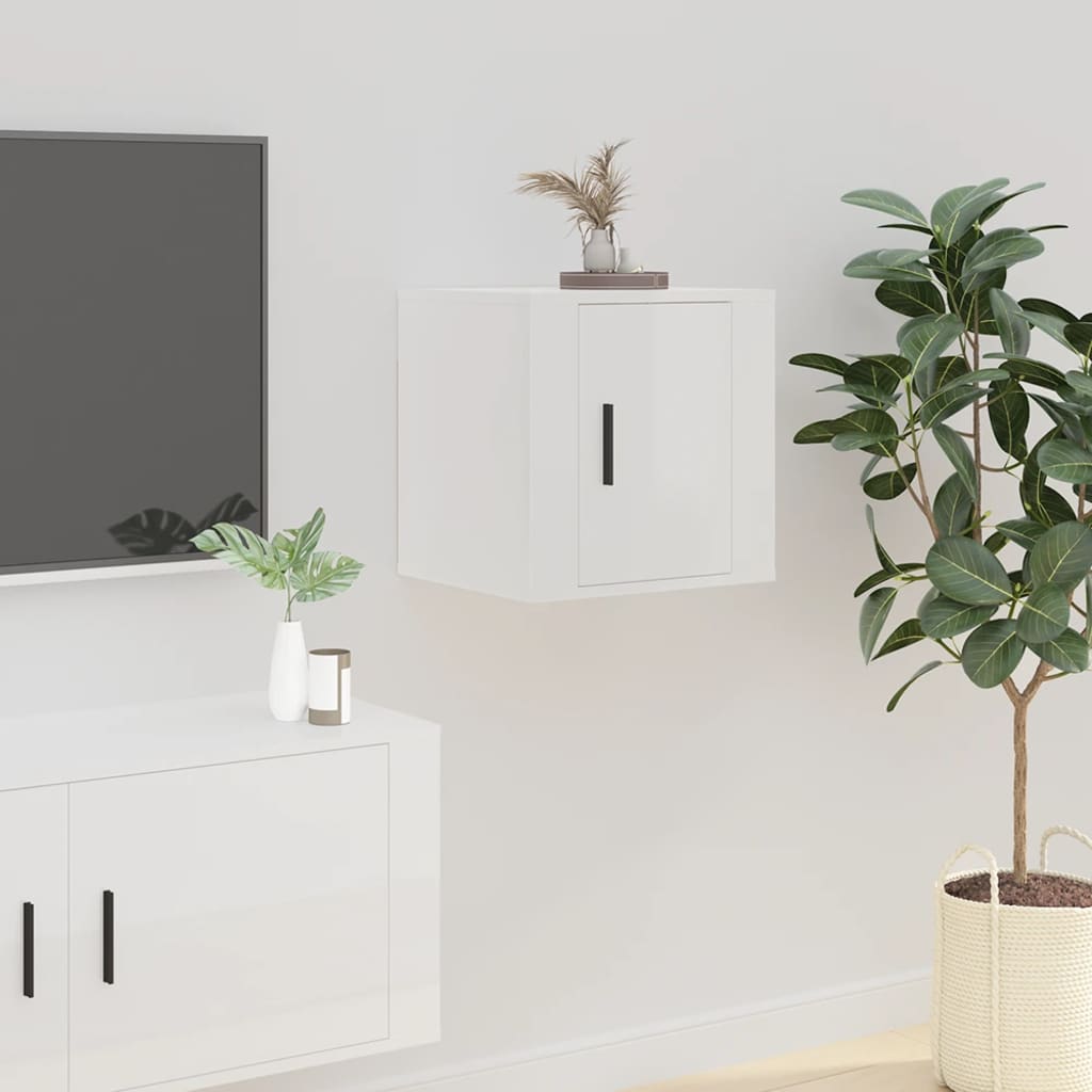 Wall Mounted Tv Cabinet 40X34,5X High Gloss White