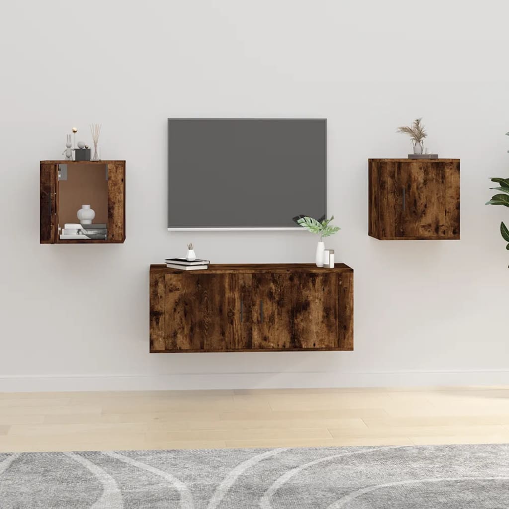Wall Mounted Tv Cabinet 40X34,5X Smoked Oak
