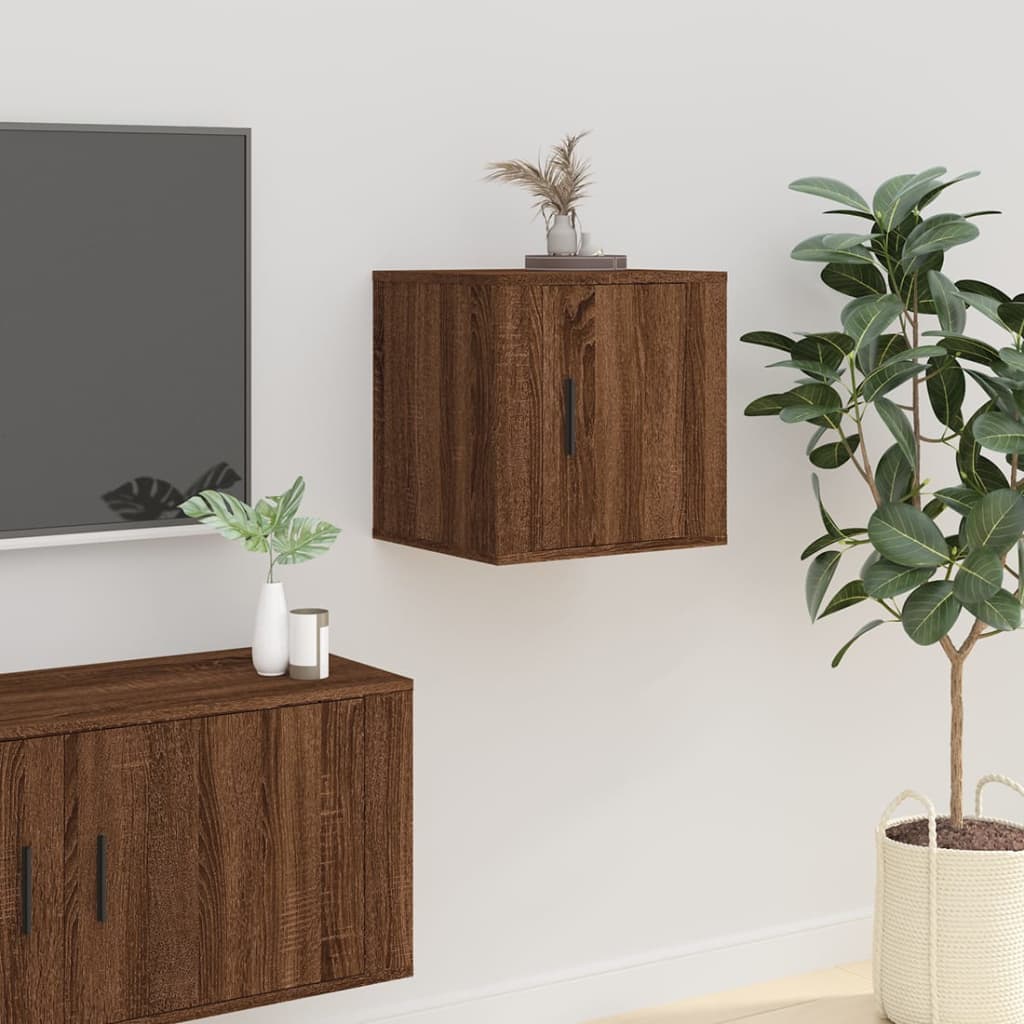 Wall Mounted Tv Cabinets 2 Pcs 40X34.5X Brown Oak