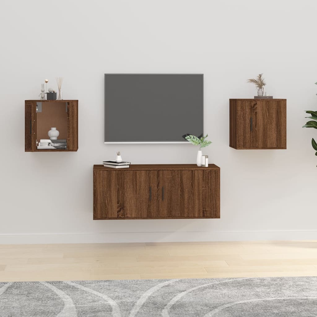 Wall Mounted Tv Cabinets 2 Pcs 40X34.5X Brown Oak