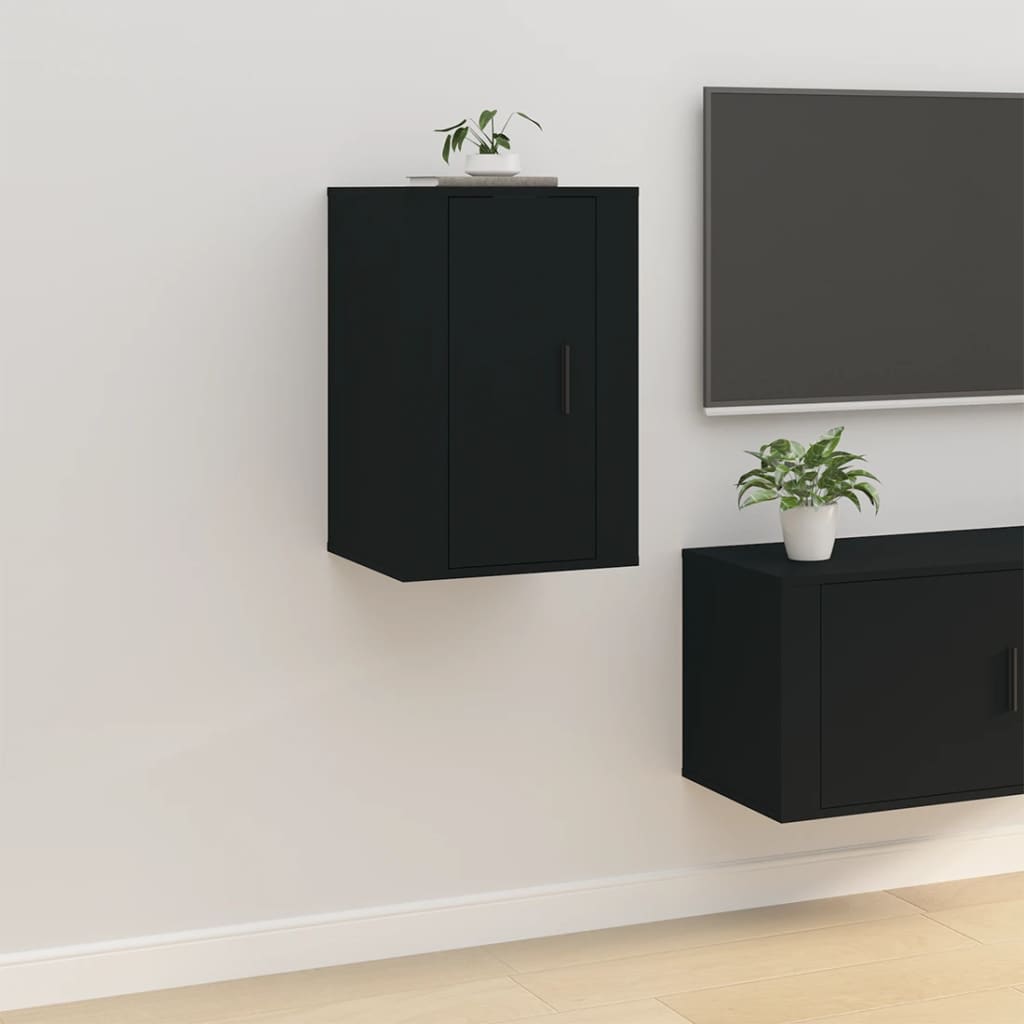 Wall Mounted Tv Cabinets 2 Pcs 40X34.5X Black