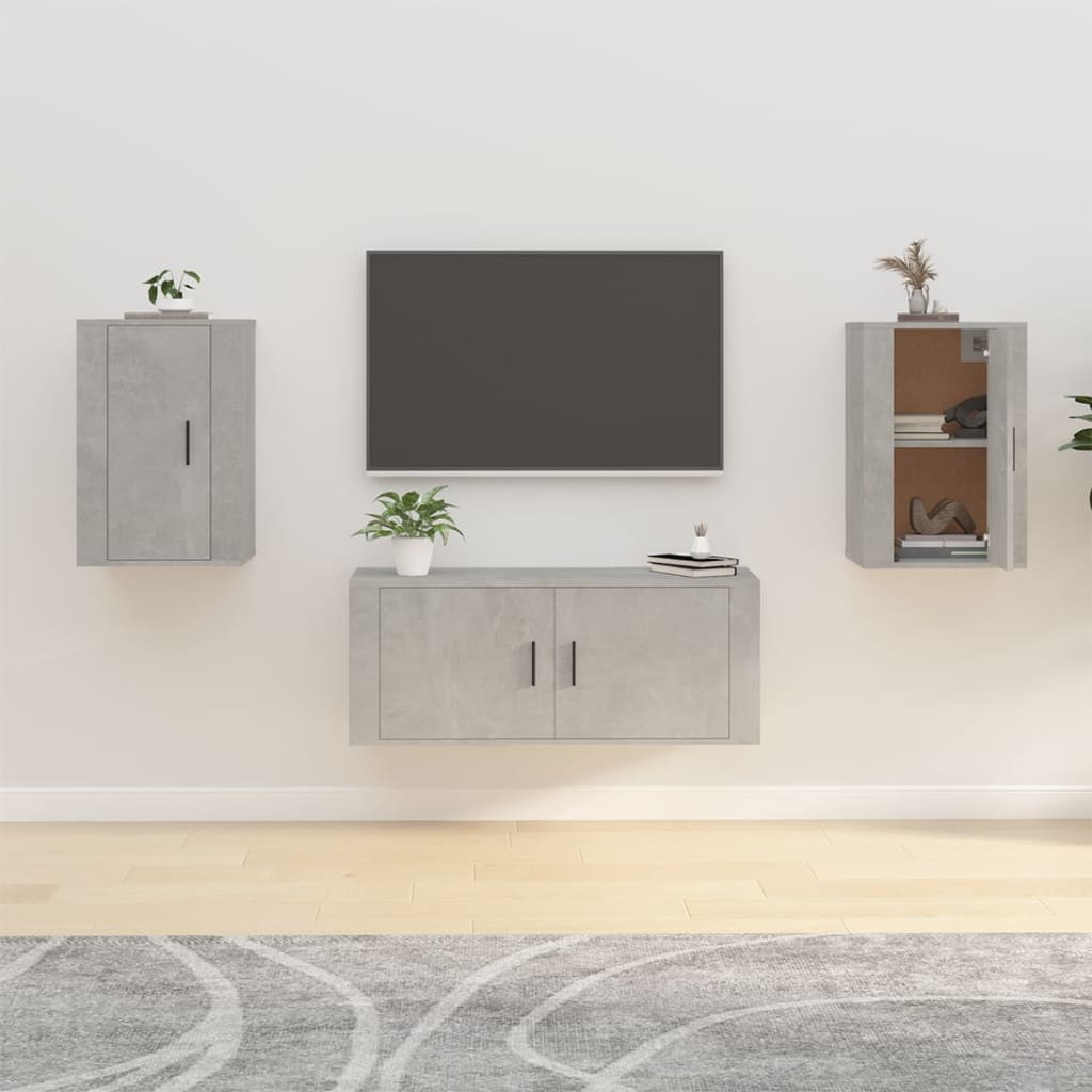 Wall Mounted Tv Cabinets 2 Pcs 40X34.5X Concrete Grey