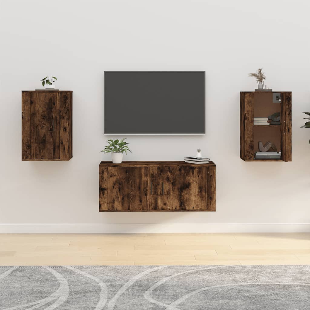 Wall Mounted Tv Cabinet 40X34,5X Smoked Oak