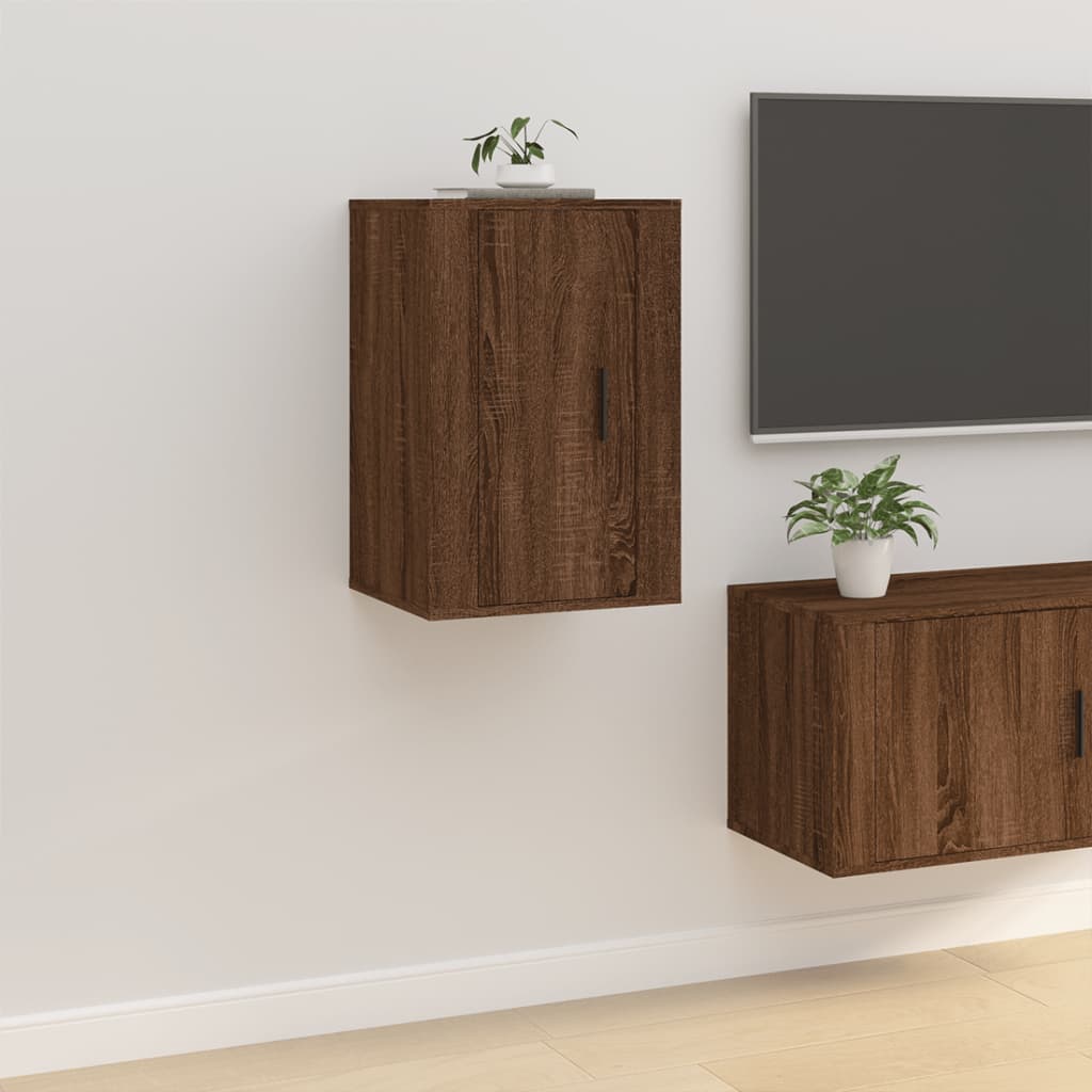 Wall Mounted Tv Cabinets 2 Pcs 40X34.5X Brown Oak