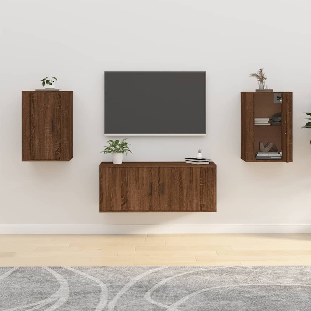 Wall Mounted Tv Cabinets 2 Pcs 40X34.5X Brown Oak