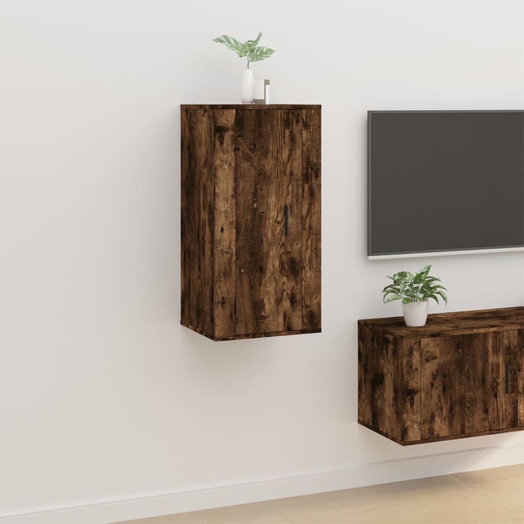 Wall Mounted Tv Cabinet 40X34,5X Smoked Oak