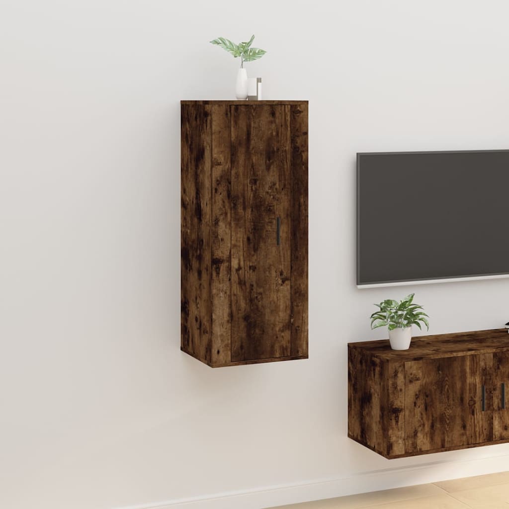 Wall Mounted Tv Cabinet 40X34,5X Smoked Oak