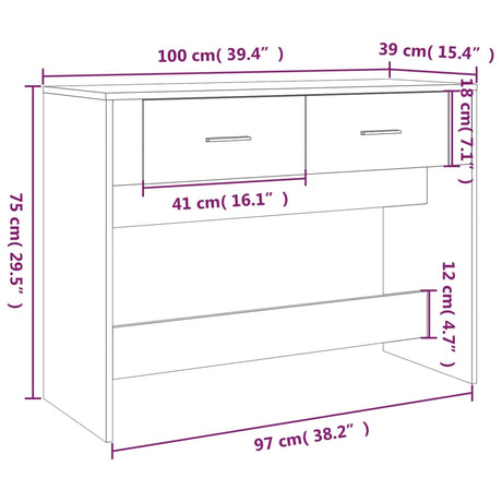 Console Table 100X39X75 Cm Engineered Wood