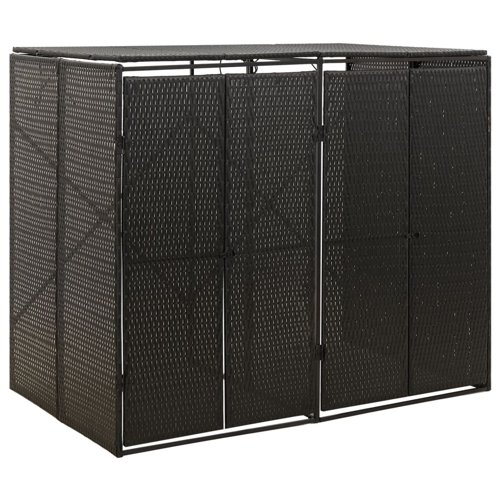 Triple Wheelie Bin Shed 207X80X117 Cm Poly Rattan