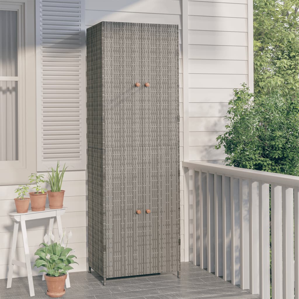 Garden Storage Cabinet 59X40X180 Cm Poly Rattan