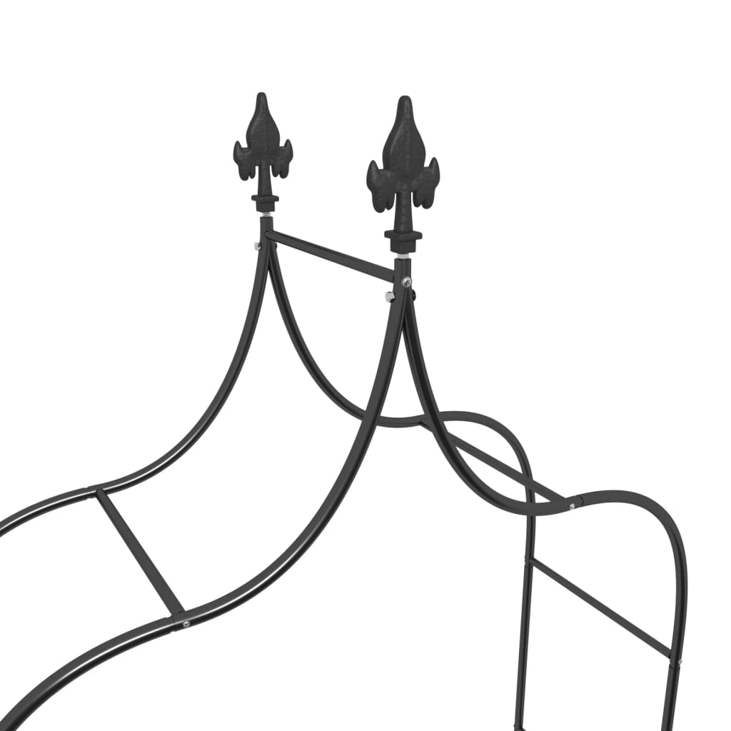 Garden Arches 2 Pcs Black 120X38X260 Cm Steel