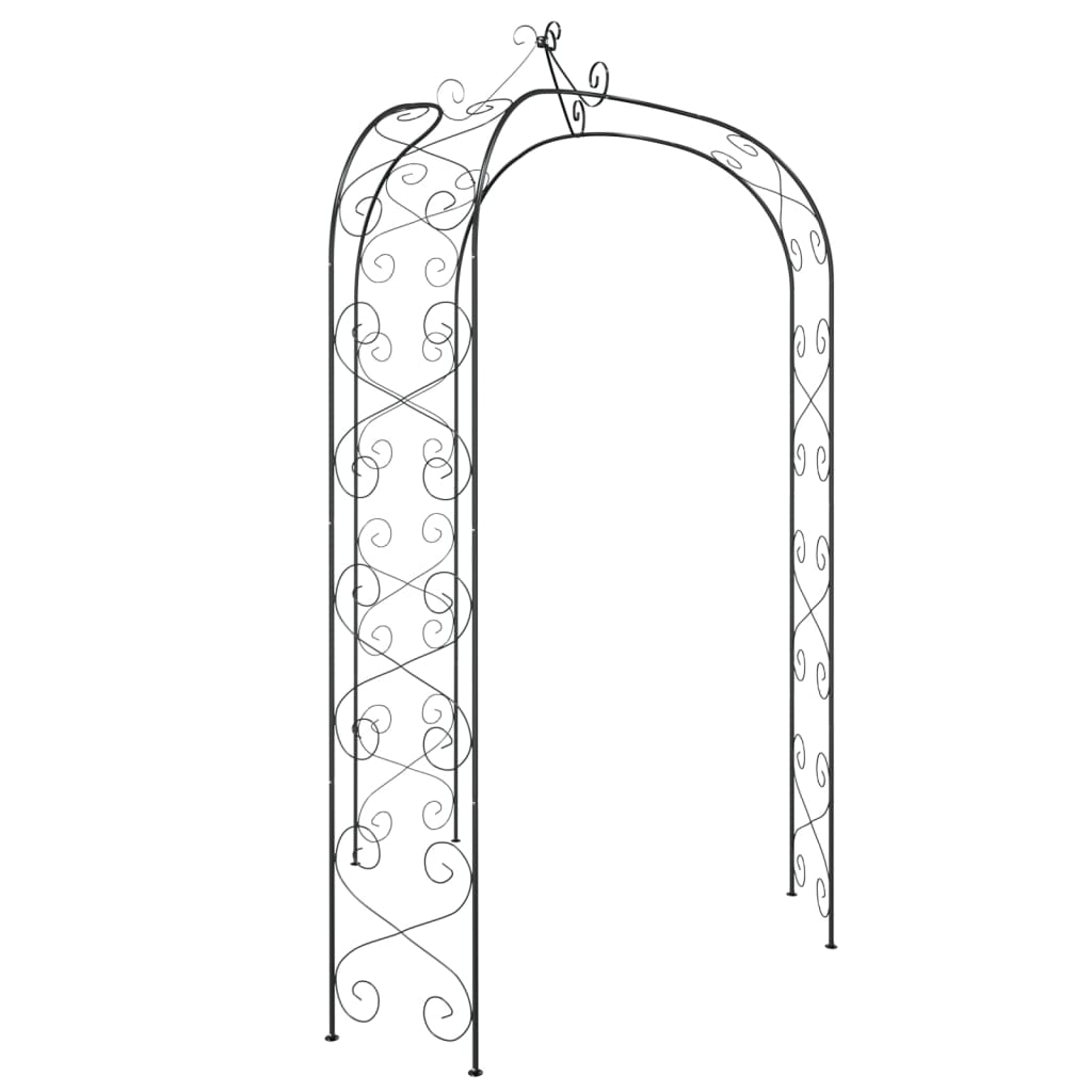 Garden Arch Black Ø180X255 Cm Steel