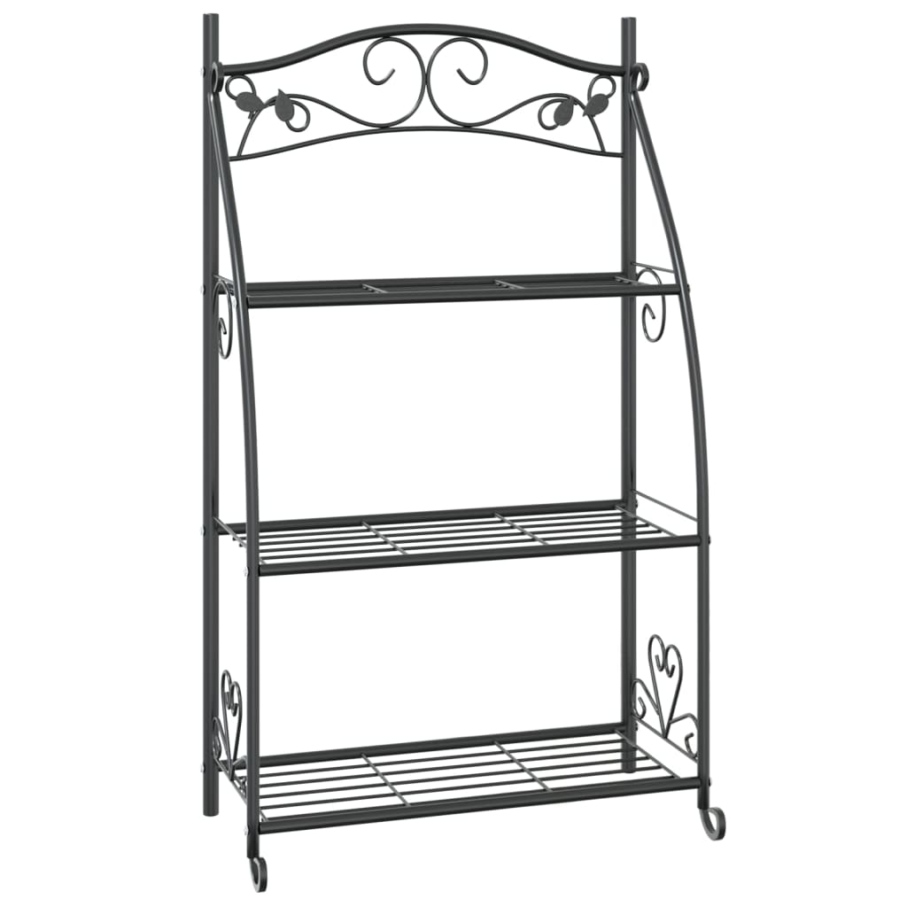 Flower Rack Black 56X30X96 Cm Steel