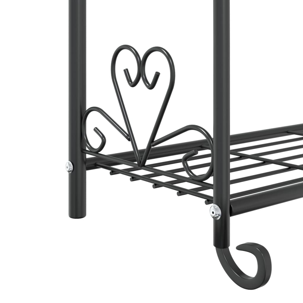 Flower Rack Black 56X30X96 Cm Steel