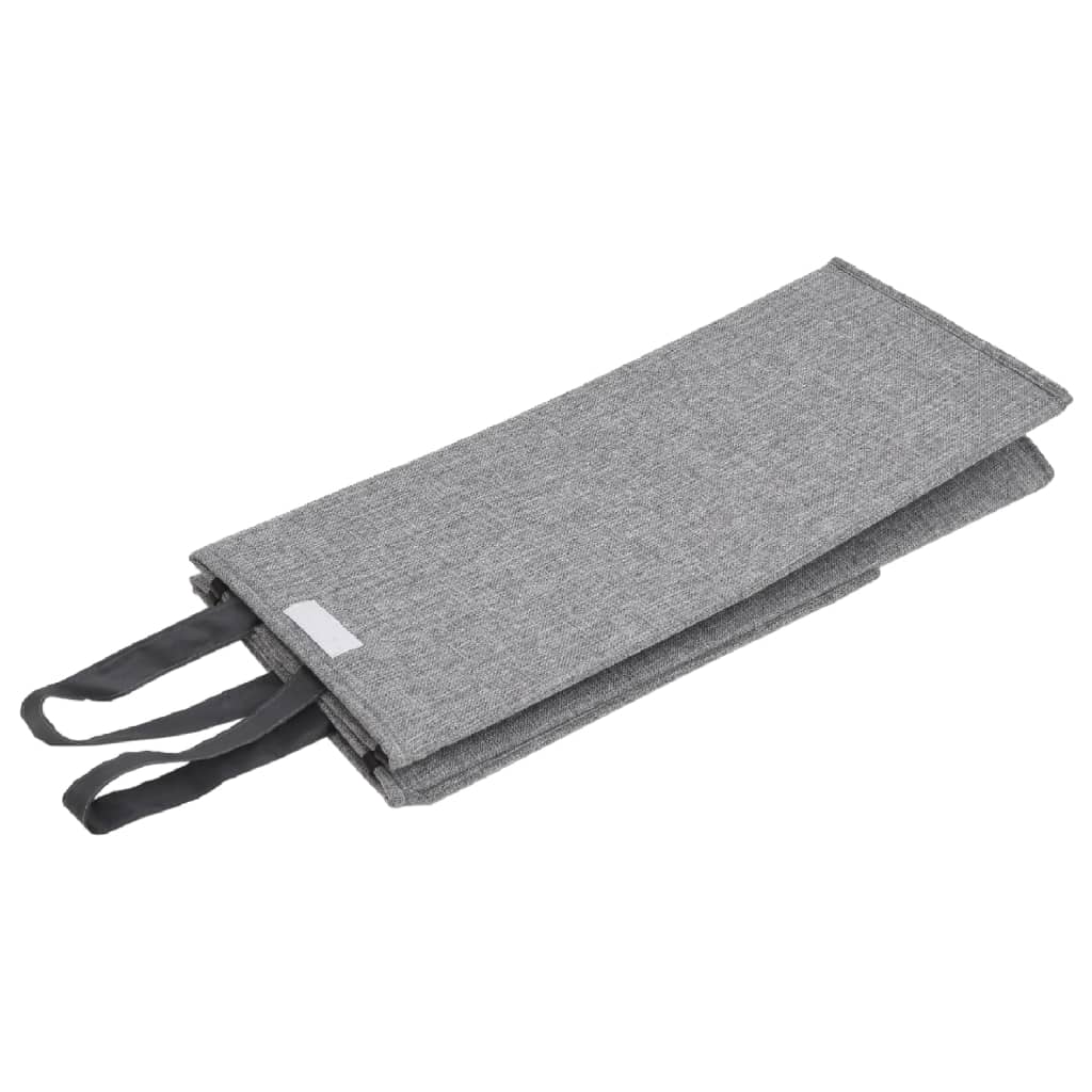 Foldable Laundry Hamper Grey Faux Linen Fabric
