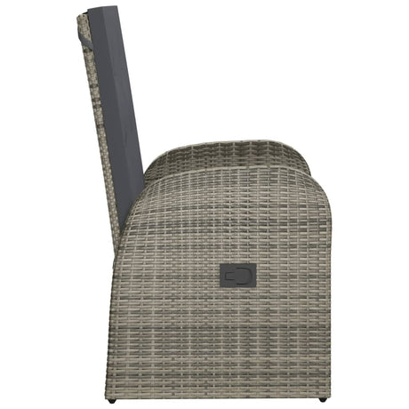 Reclining Garden Chairs With Cushions 2 Pcs Grey Poly Rattan