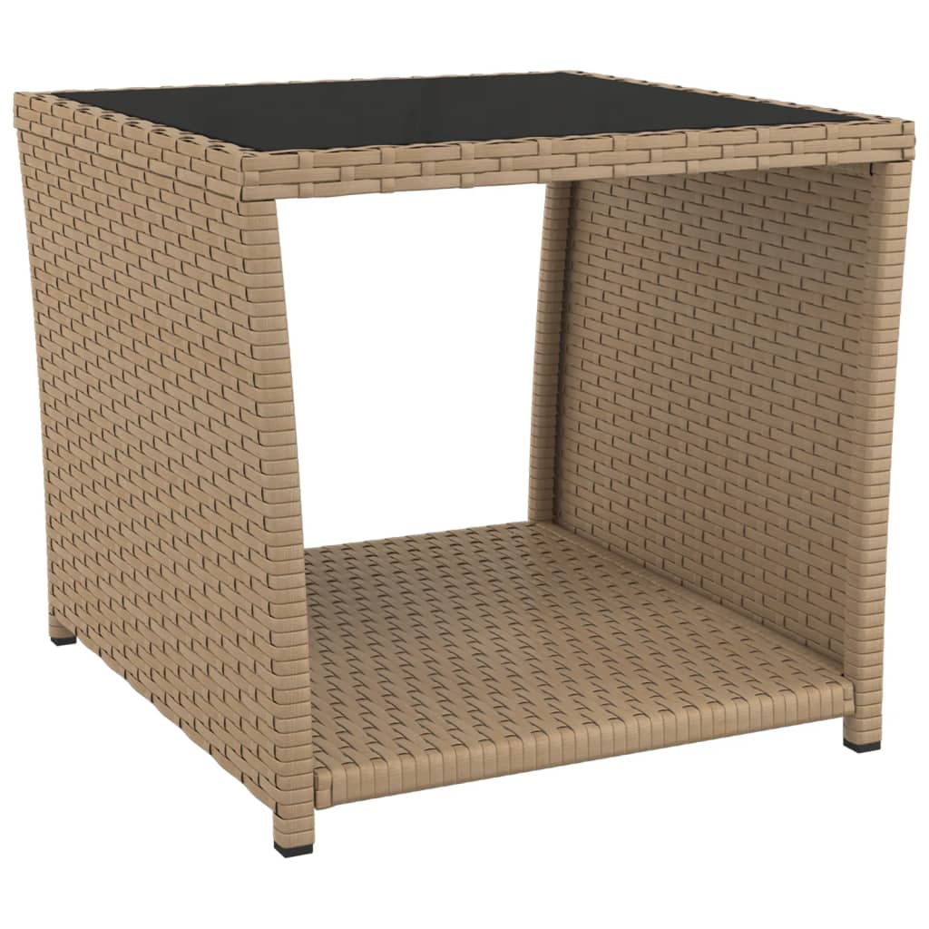 Tea Table With Top Poly Rattan&Tempered