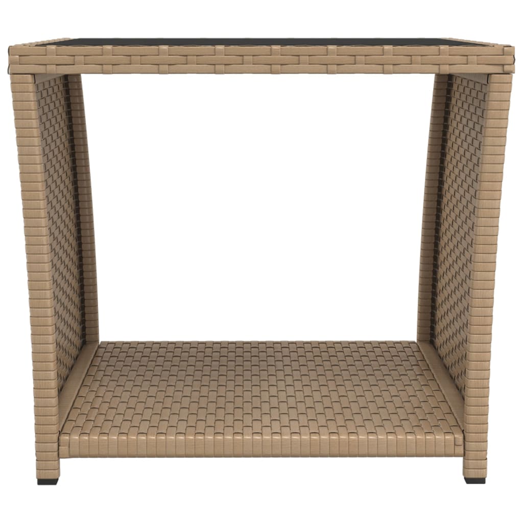 Tea Table With Top Poly Rattan&Tempered