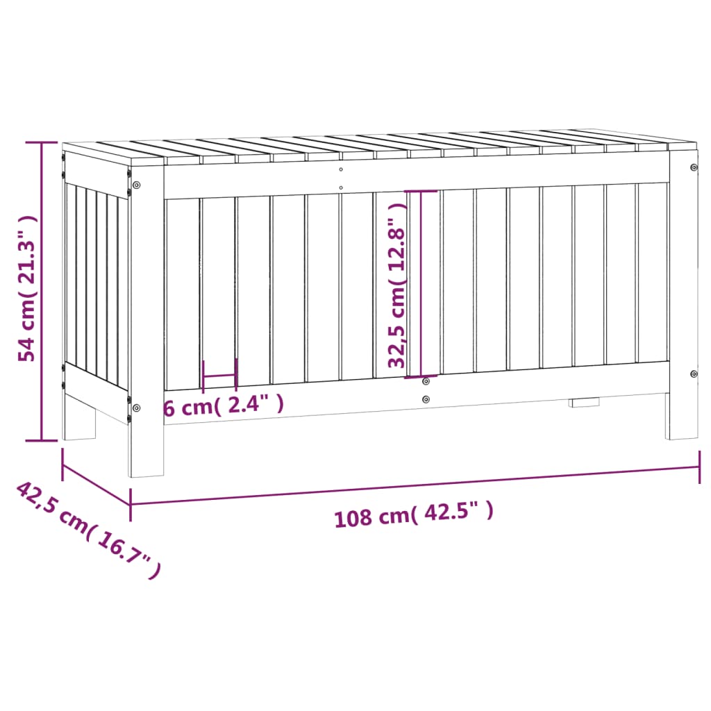 Garden Storage Box Solid Wood Pine