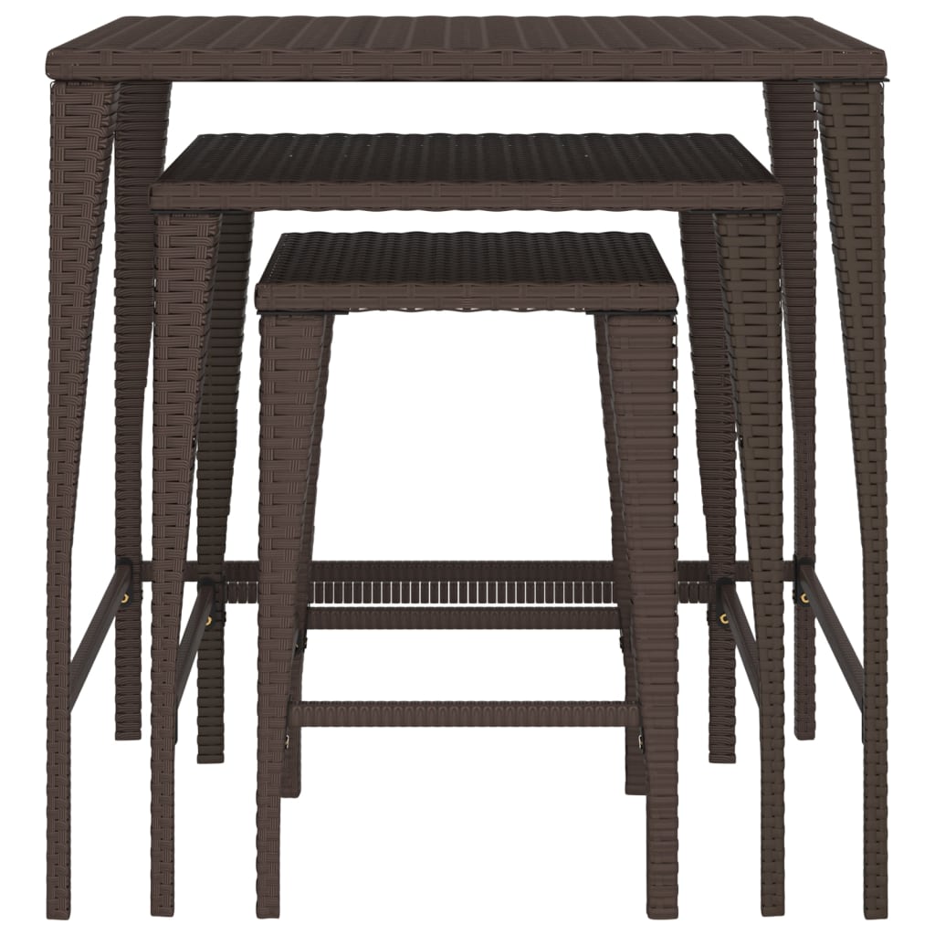 Nesting Tables 3 Pcs Poly Rattan