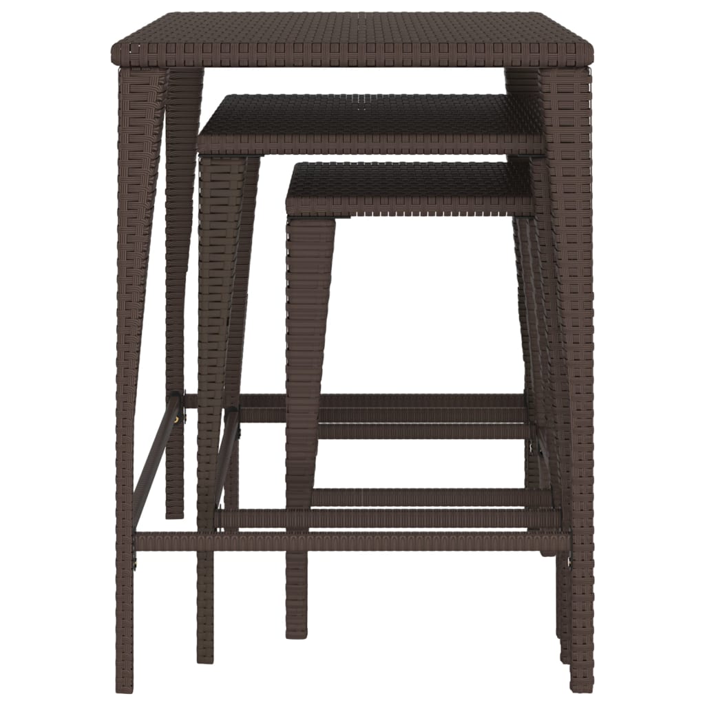 Nesting Tables 3 Pcs Poly Rattan