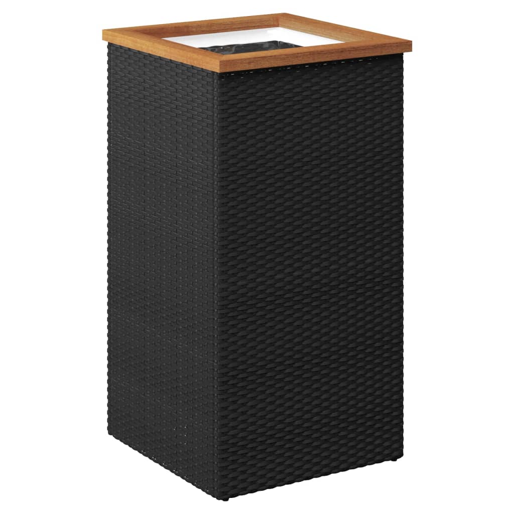 Planter Black Poly Rattan