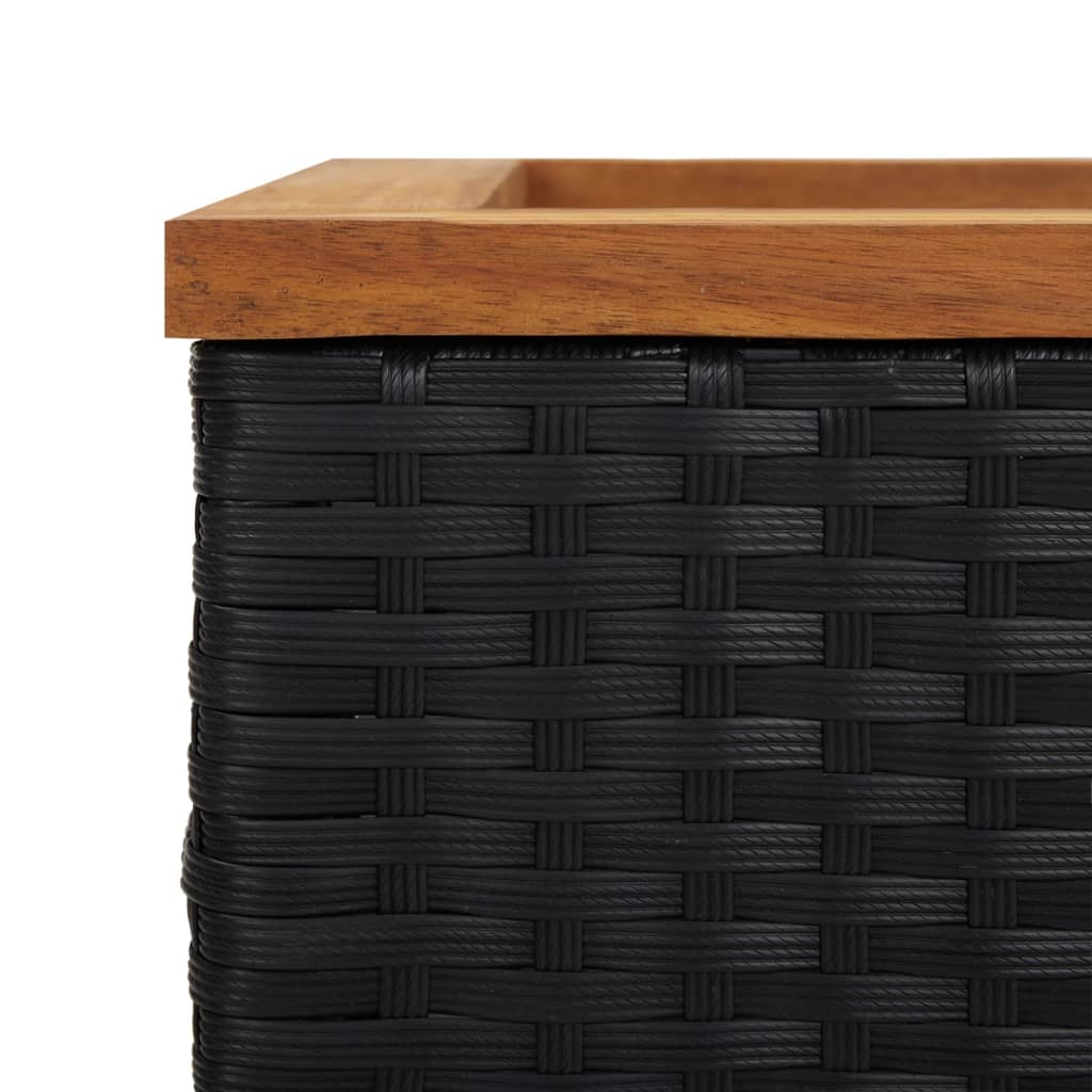Planter Black Poly Rattan