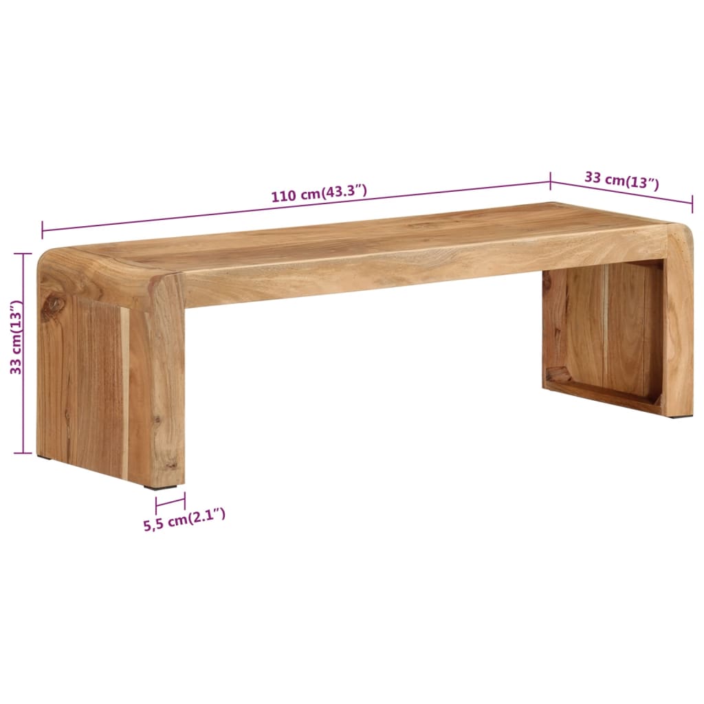 Tv Stand 110X33X33 Cm Solid Wood Acacia
