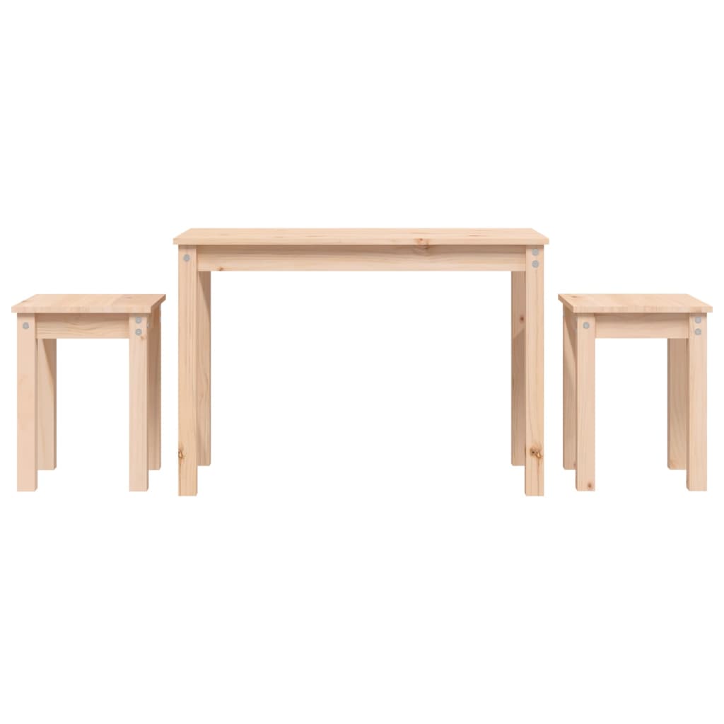 Nesting Tables 3 Pcs Solid Wood Pine