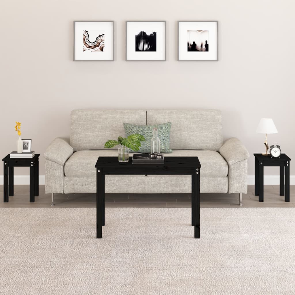 Nesting Tables 3 Pcs Solid Wood Pine