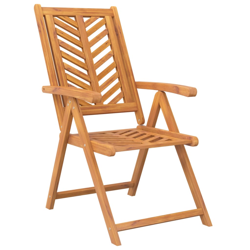 Reclining Garden Chairs 3 Pcs Solid Wood Acacia