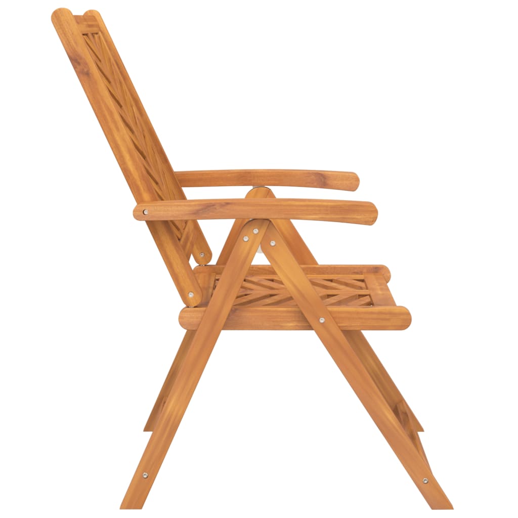 Reclining Garden Chairs 3 Pcs Solid Wood Acacia