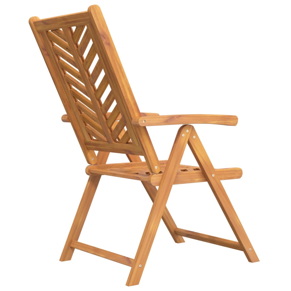 Reclining Garden Chairs 3 Pcs Solid Wood Acacia