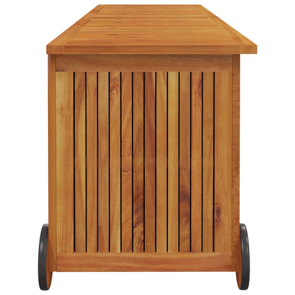 Garden Storage Box With Wheels Solid Wood Acacia
