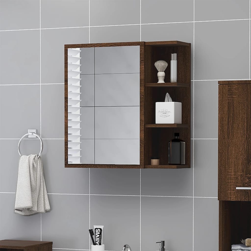 Bathroom Mirror Cabinet 62.5X20.5X64 Cm Engineered Wood