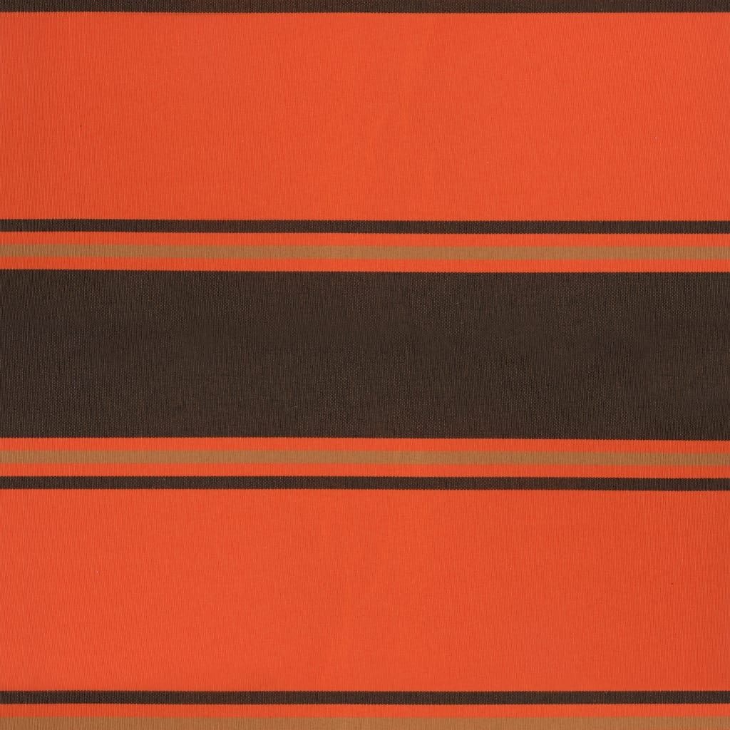 Retractable Awning Orange And Brown Fabric And Aluminium