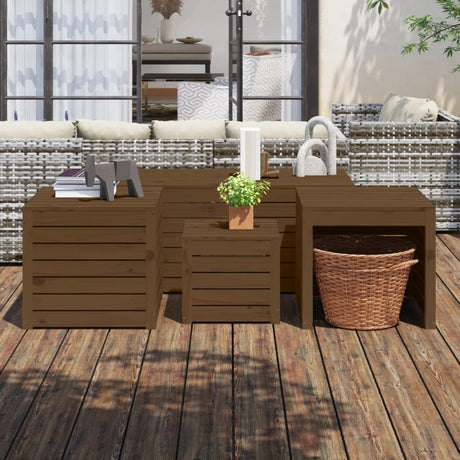 4 Piece Garden Box Set Solid Wood Pine