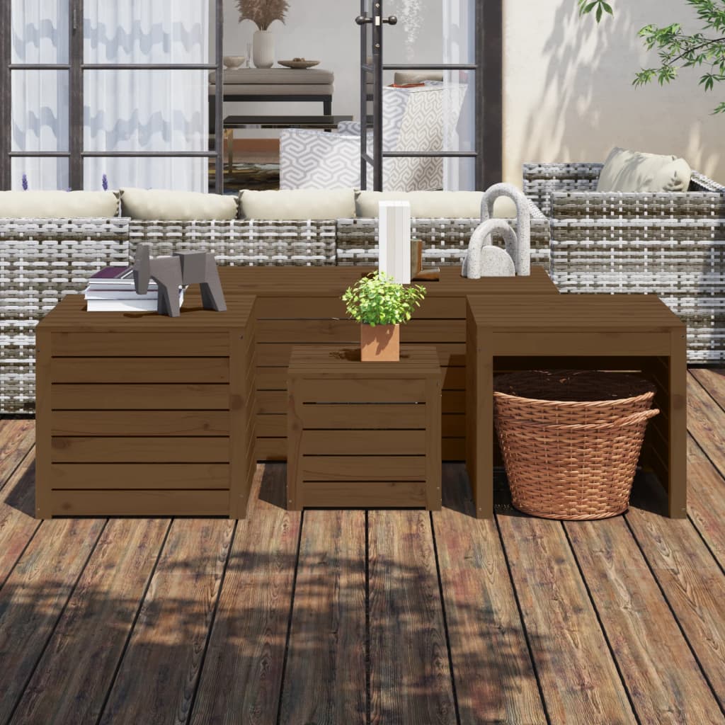 4 Piece Garden Box Set Solid Wood Pine